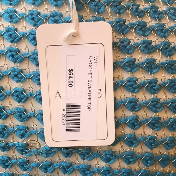 NWT ADORE Turquoise Silver Chain Link Crochet Layering Top Vest Women’s Small - Picture 11 of 16